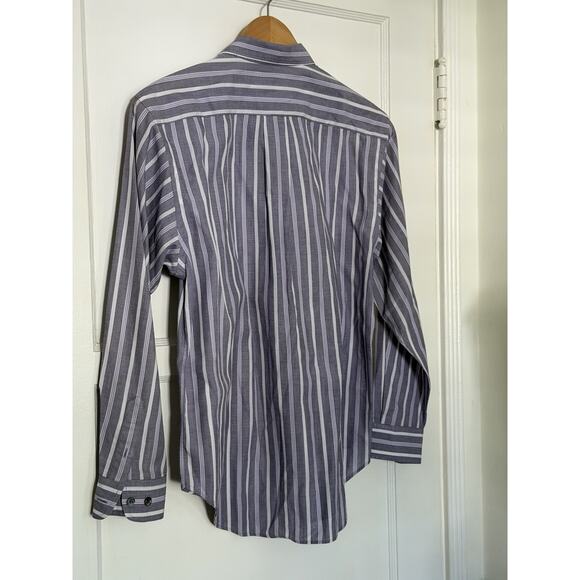 Classiques Entier Size S Button Up Work Wear Top Purple Striped Classic Cotton - Picture 3 of 7